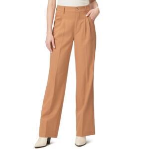 Paige 'Merano' Tan Pleated Straight Leg Pants Size 8